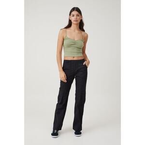 Ladies Cotton On Cargo Flare Black Low Rise Size 2